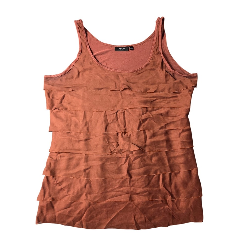 Apt. 9 Womens tiered ruffle tank top burnt orange or rust color Size Large